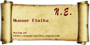 Nusser Etelka névjegykártya